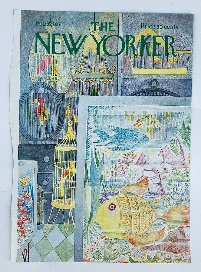 COVER ONLY The New Yorker February 6 1971 Pet Shop by Charles E. Martin No Label