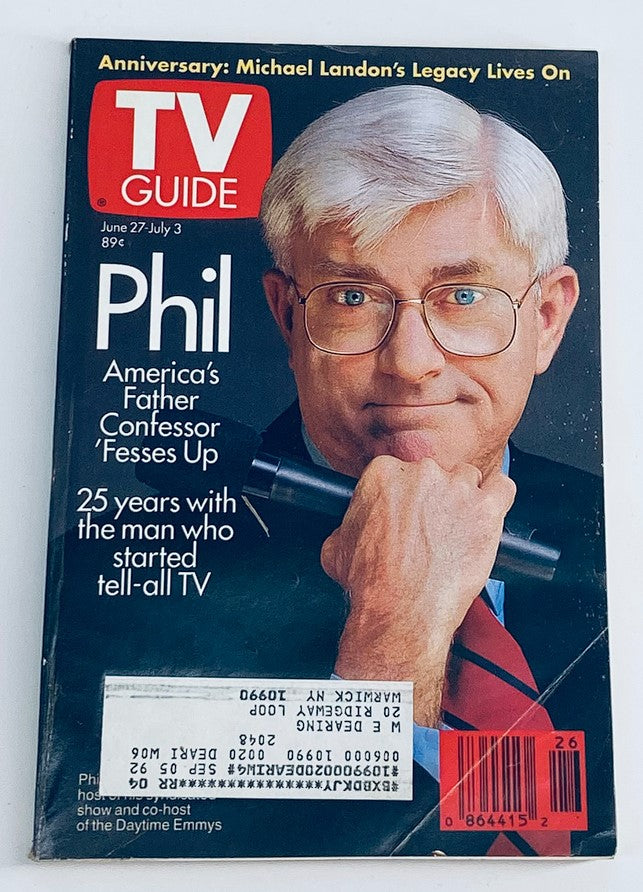 TV Guide Magazine June 27 1992 Phil Donahue America's Father NY Metro Ed.