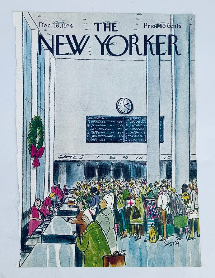 COVER ONLY The New Yorker December 16 1974 Delayed Flights by Charles Saxon