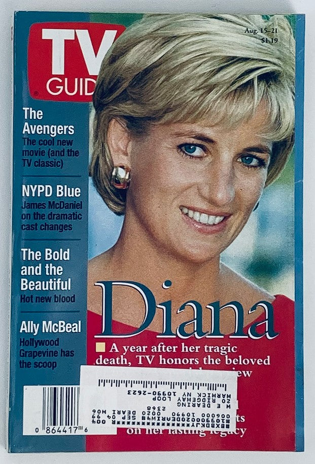 TV Guide Magazine August 15 1998 Diana Spencer, Princess of Wales New York Ed.