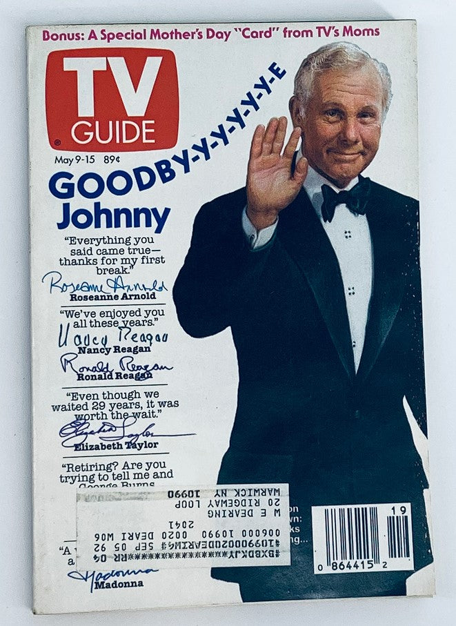 TV Guide Magazine May 9 1992 Goodbye Johnny Carson NY Metro Ed.