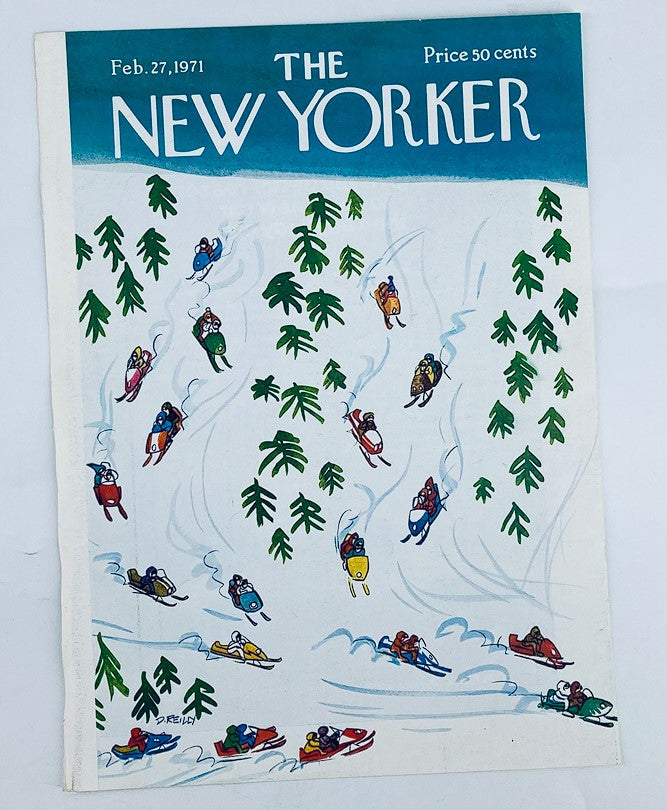 COVER ONLY The New Yorker February 27 1971 Snow Mobiles by Donald Reilly