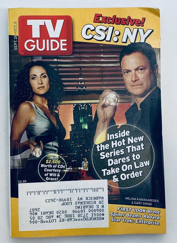 TV Guide Magazine September 26 2004 Melina Kanakaredes, Gary Sinise NY Metro Ed.