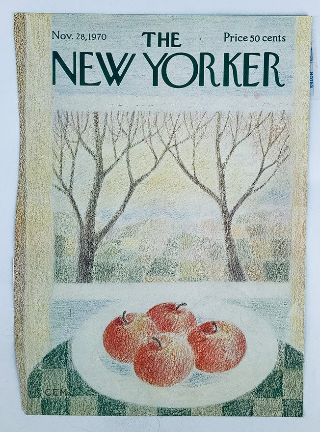 COVER ONLY The New Yorker November 28 1970 Autumn Apples by Charles E. Martin