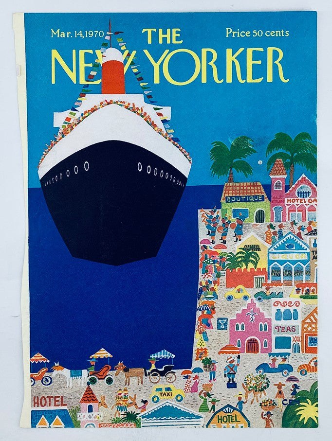 COVER ONLY The New Yorker March 14 1970 Cruise Ship by Charles E. Martin