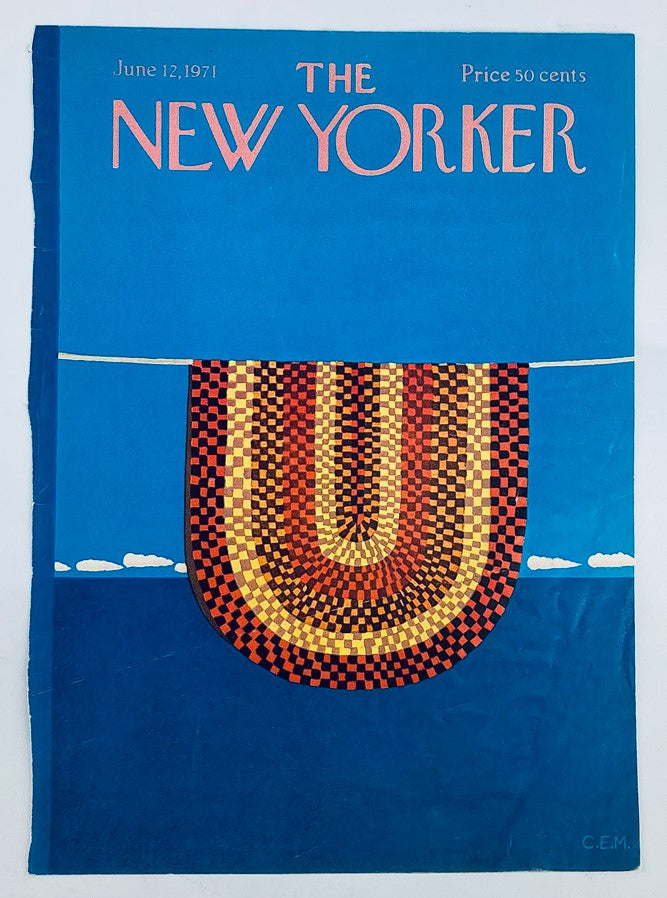 COVER ONLY The New Yorker June 12 1971 Hanging Rug by Charles E. Martin No Label