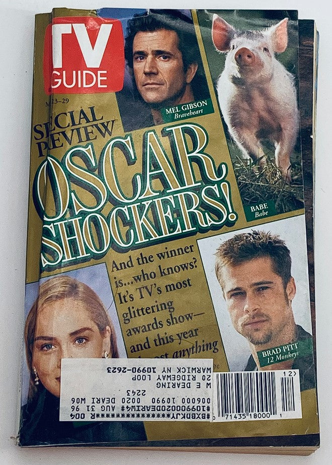 TV Guide Magazine March 23 1996 Mel Gibson, Brad Pitt, Sharon Stone NY Metro Ed.