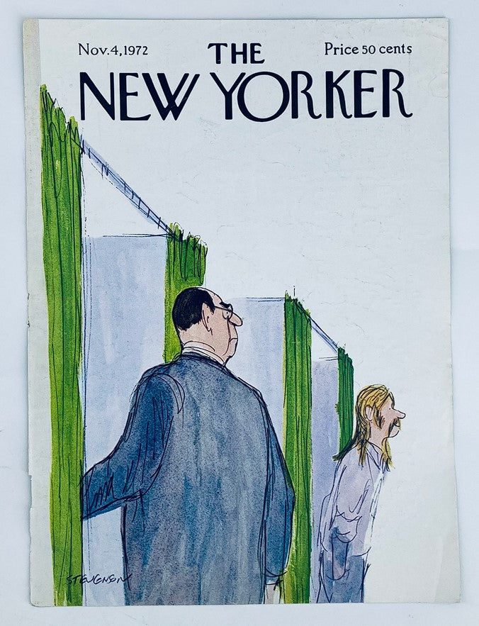 COVER ONLY The New Yorker November 4 1972 A Hippie Votes by James Stevenson