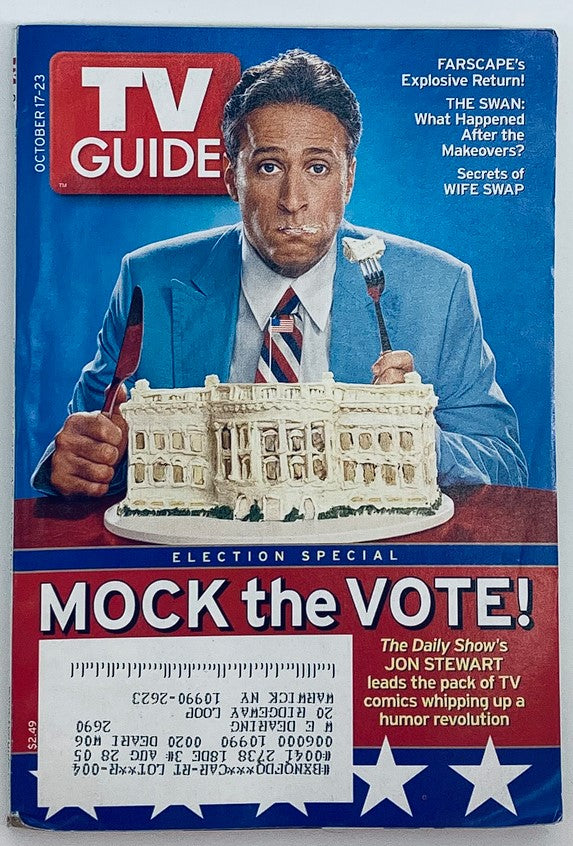 TV Guide Magazine October 17 2004 Jon Stewart Mock The Vote NY Metro Ed.