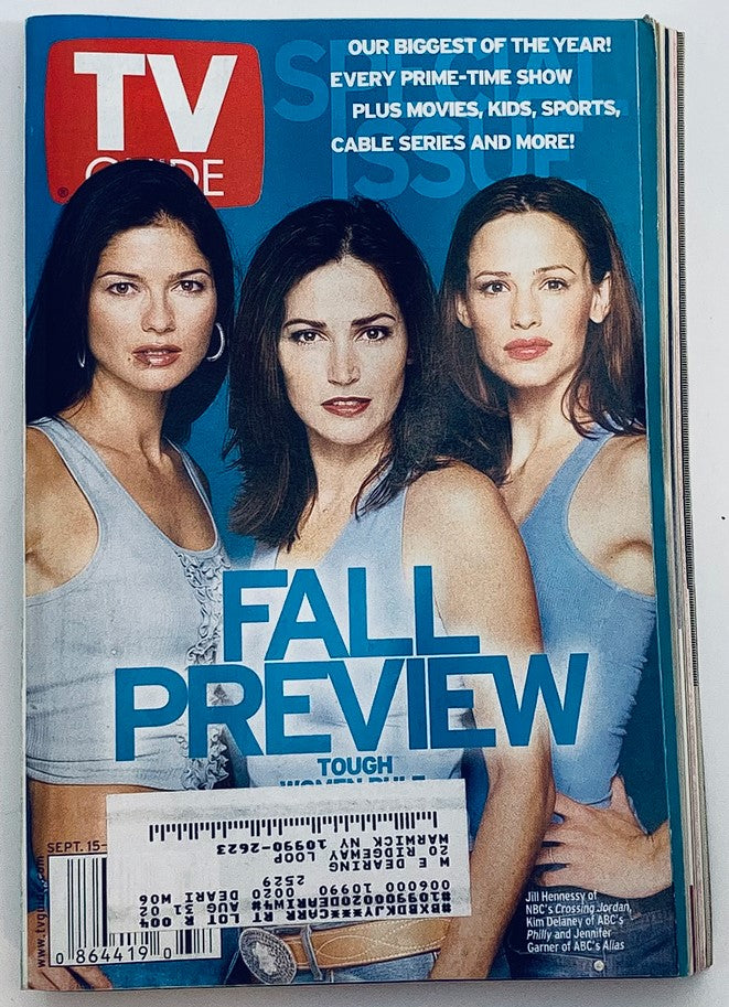 TV Guide Magazine September 15 2001 Kim Delaney, Jennifer & Jill NY Metro Ed.