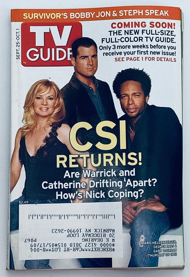 TV Guide Magazine September 25 2005 Gary Dourdan, George Eads NY Metro Ed.