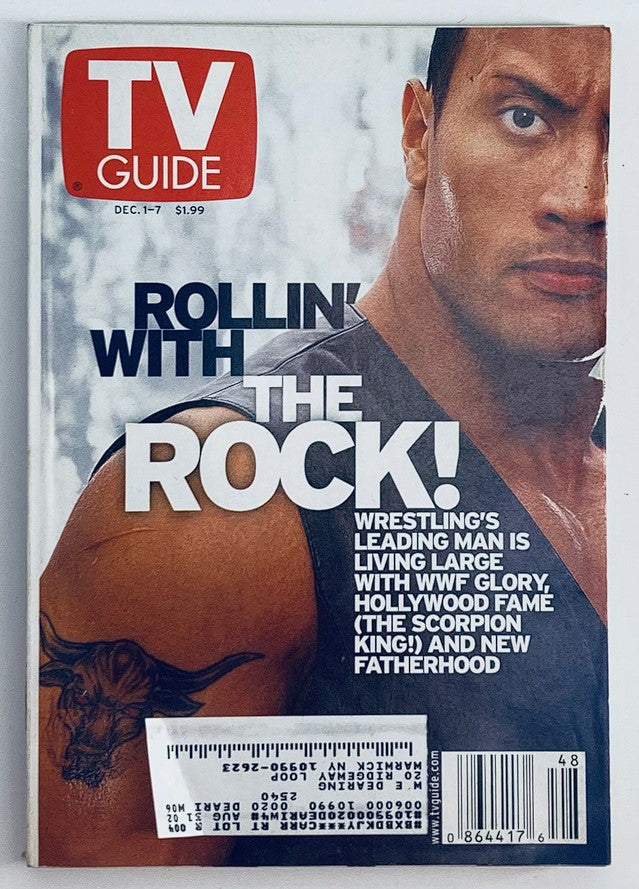 TV Guide Magazine December 1 2001 Dwayne Johnson The Rock NY Metro Ed.