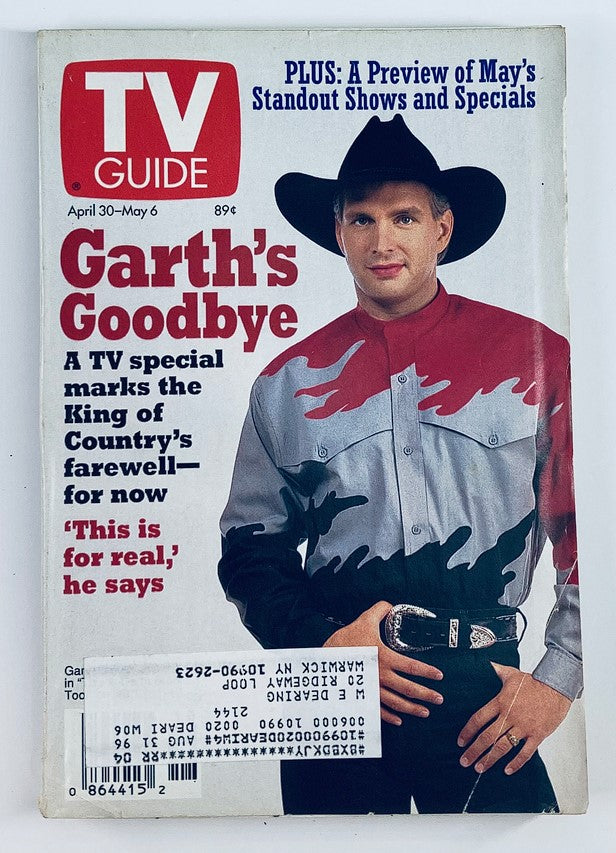 TV Guide Magazine April 30 1994 Garth Brooks' Goodbye NY Metro Ed.