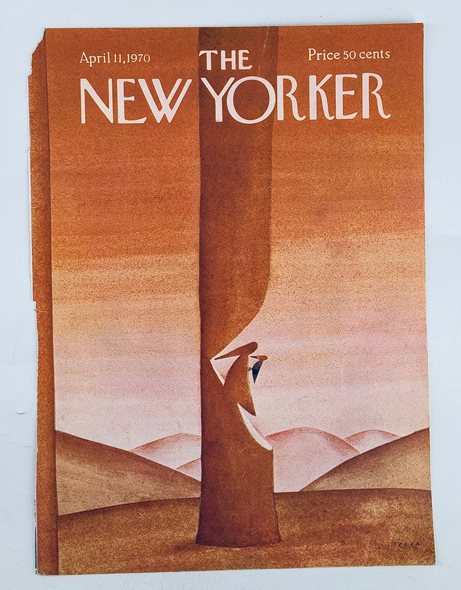 COVER ONLY The New Yorker April 11 1970 Woodpecker by Jean-Michel Folon No Label