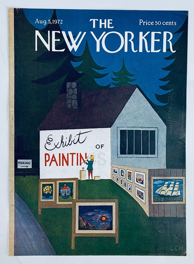 COVER ONLY The New Yorker August 5 1972 Exhibit of Painting by Charles E. Martin