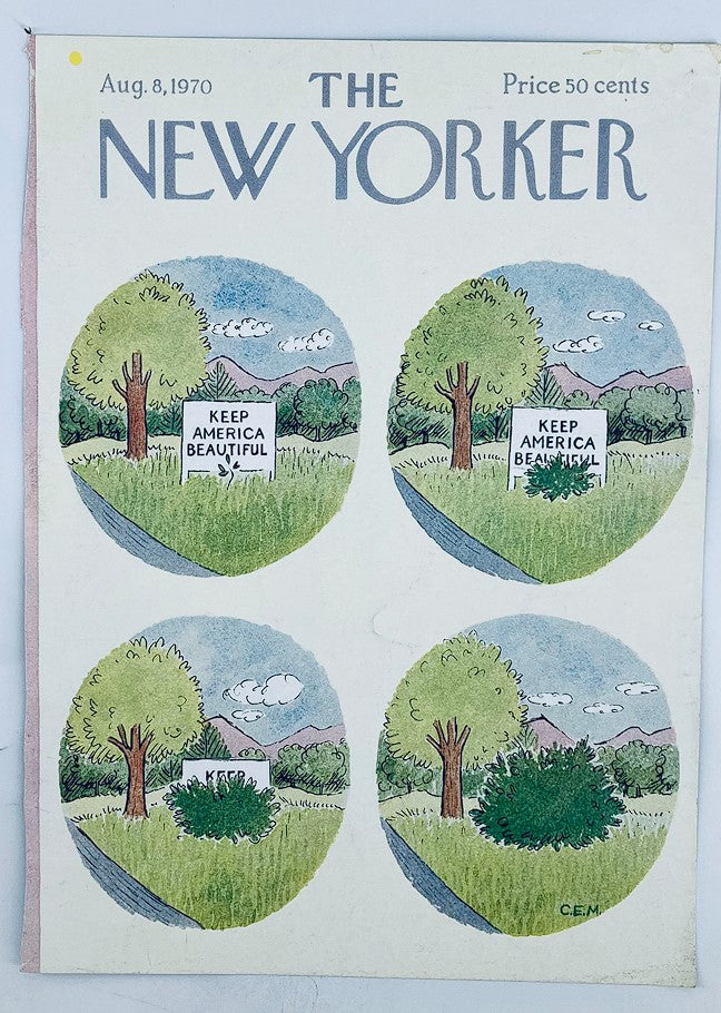 COVER ONLY The New Yorker August 8 1970 Keep America Beautiful by Charles Martin