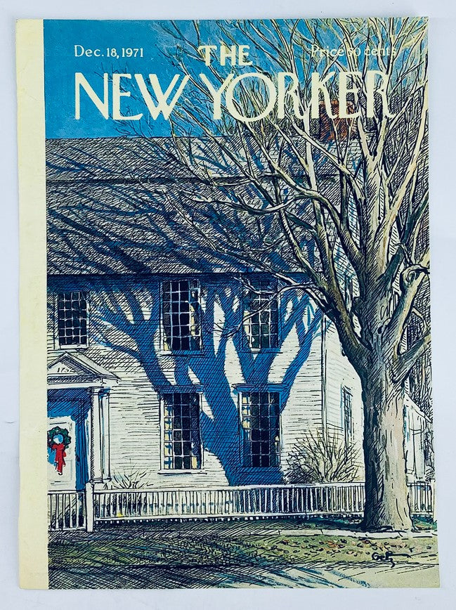 COVER ONLY The New Yorker December 18 1971 Country House Wreath by Arthur Getz