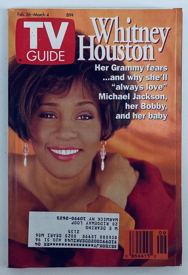 TV Guide Magazine February 26 1994 Whitney Houston NY Metro Ed.