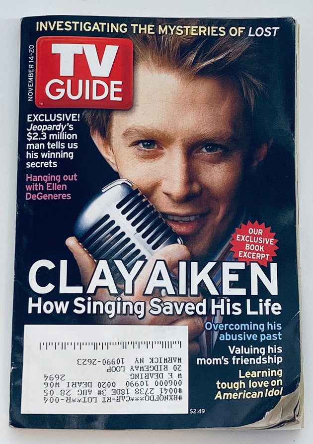 TV Guide Magazine November 14 2004 Clay Aiken American Idol NY Metro Ed.