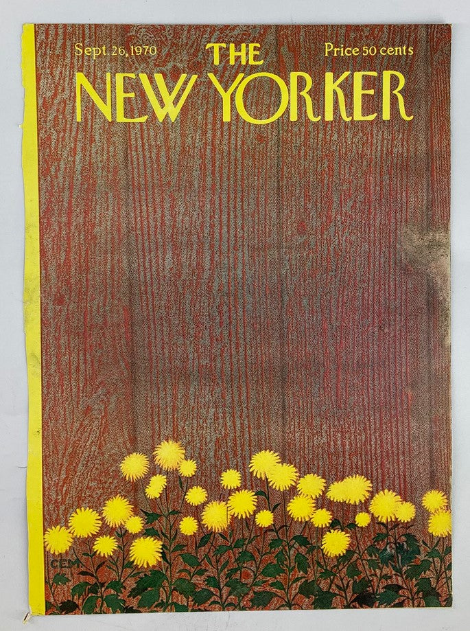 COVER ONLY The New Yorker September 26 1970 Fall Flowers by Charles E. Martin