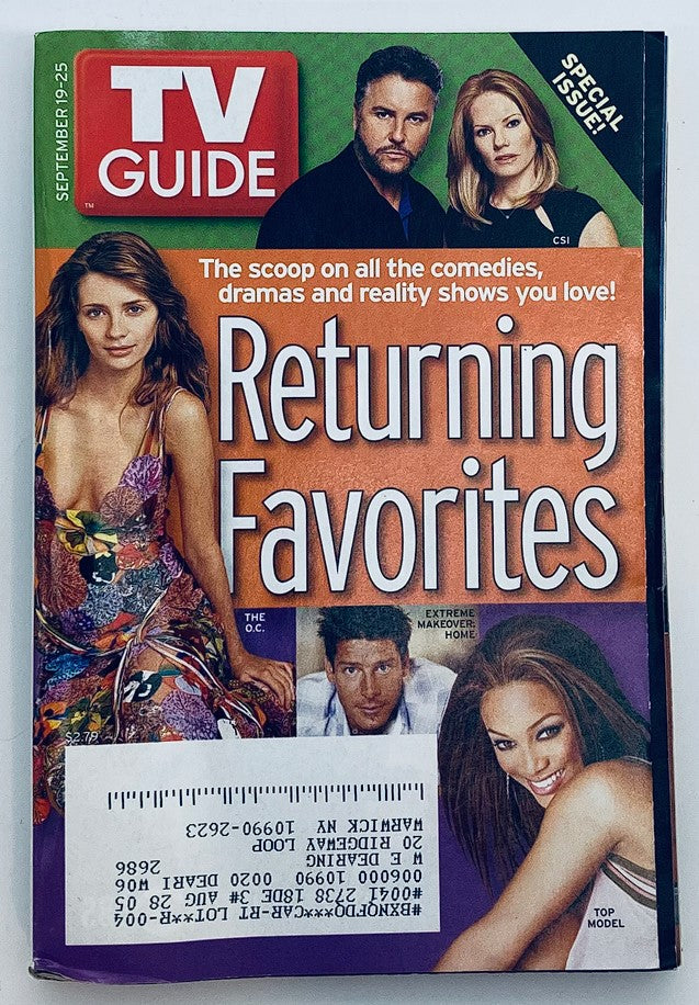 TV Guide Magazine September 19 2004 Tyra Banks, Mischa Barton NY Metro Ed.