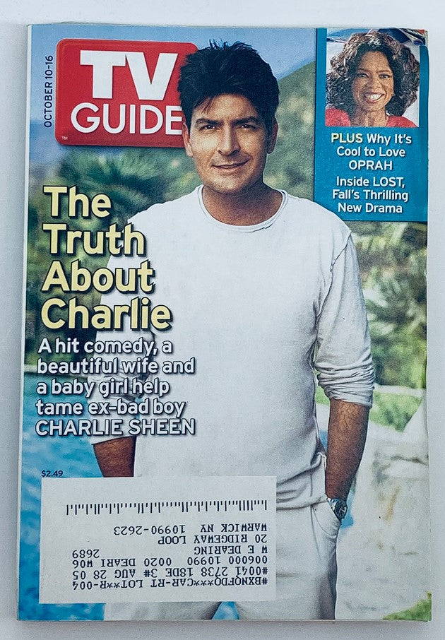 TV Guide Magazine October 10 2004 Charlie Sheen & Oprah Winfrey NY Metro Ed.