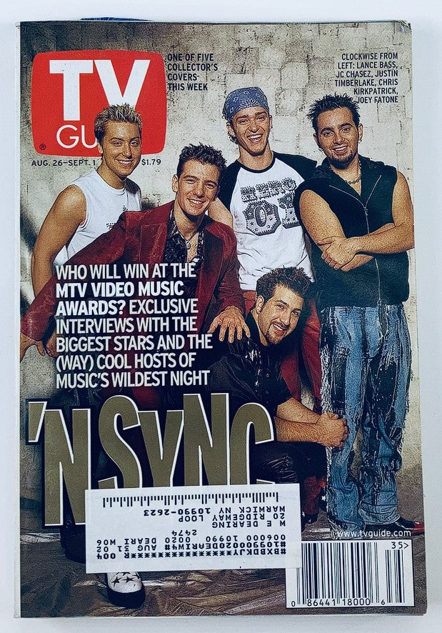 TV Guide Magazine August 26 2000 NSYNC Cover & MTV Music Awards NY Metro Ed.