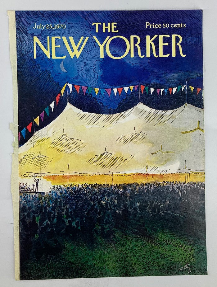 COVER ONLY The New Yorker July 25 1970 Concert Tent by Arthur Getz No Label