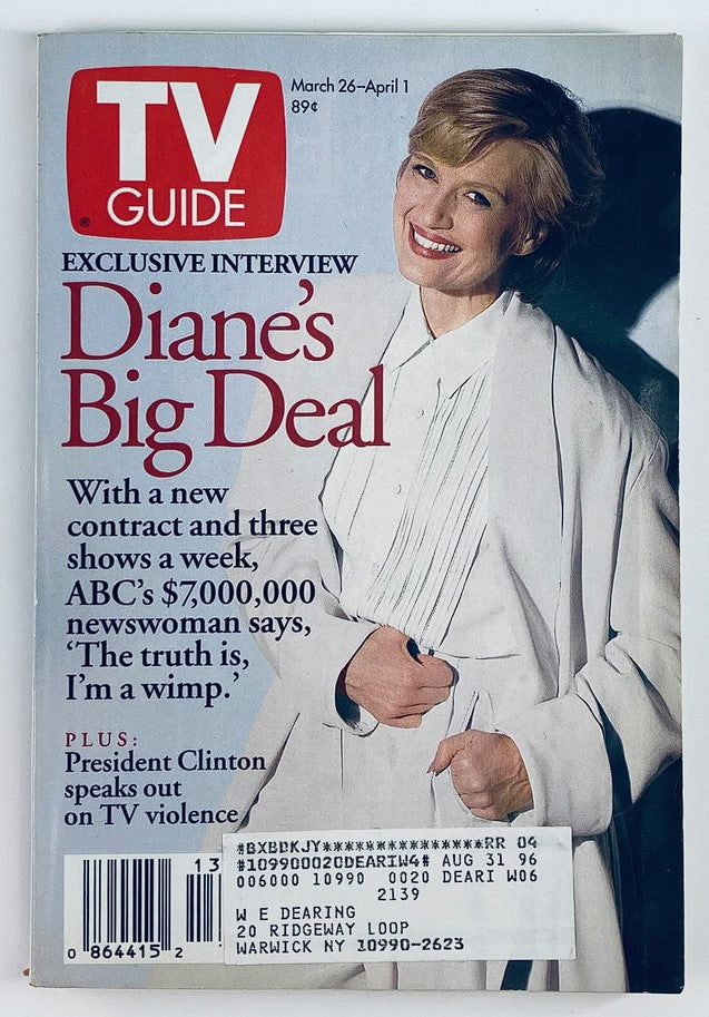 TV Guide Magazine March 26 1994 Diane Sawyer's Big Deal NY Metro Ed.