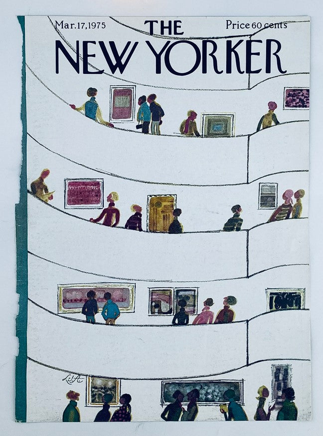 COVER ONLY The New Yorker March 17 1975 Art Gallery by Laura Jean Allen No Label