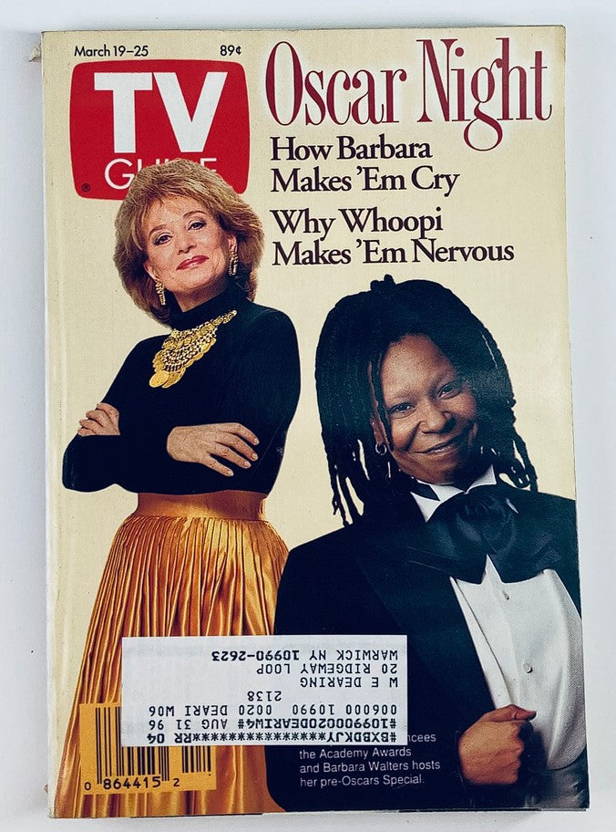 TV Guide Magazine March 19 1994 Whoopi Goldberg, Barbara Walters NY Metro Ed.