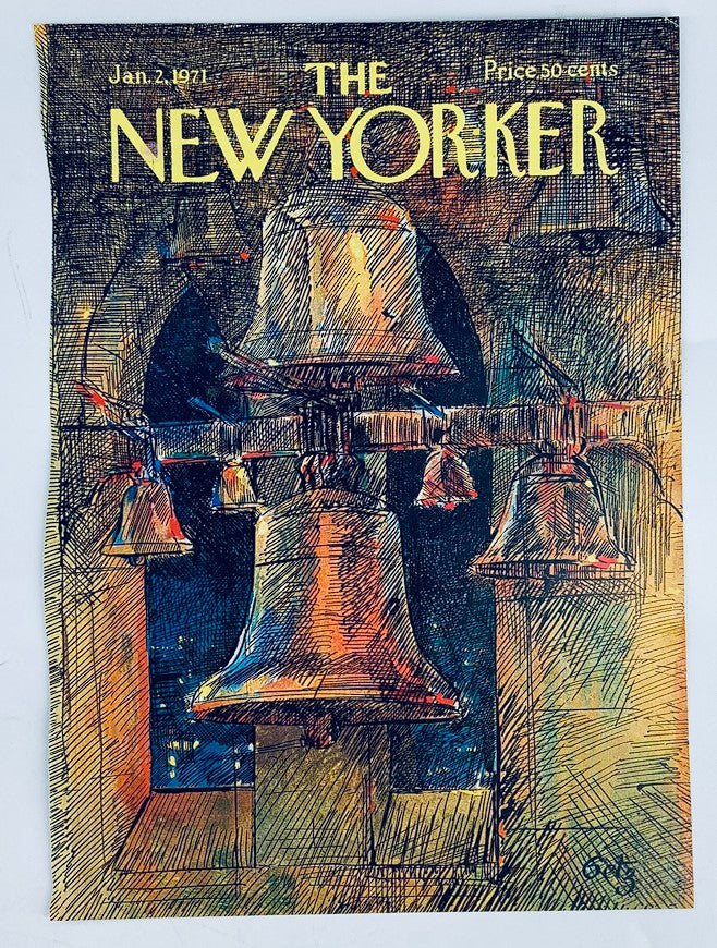 COVER ONLY The New Yorker January 2 1971 Church Bells by Arthur Getz No Label