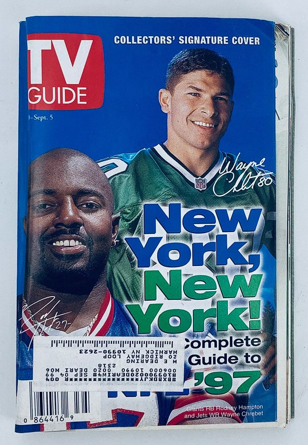 TV Guide Magazine August 30 1997 Rodney Hampton, Wayne Chrebet NY Metro Ed.