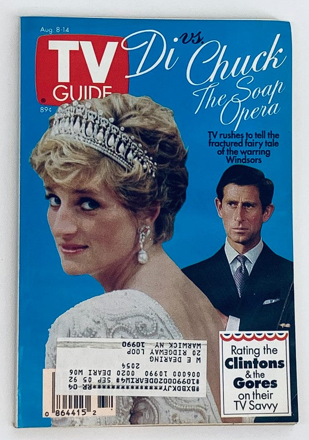 TV Guide Magazine August 8 1992 Prince Charles & Lady Diana NY Metro Ed.