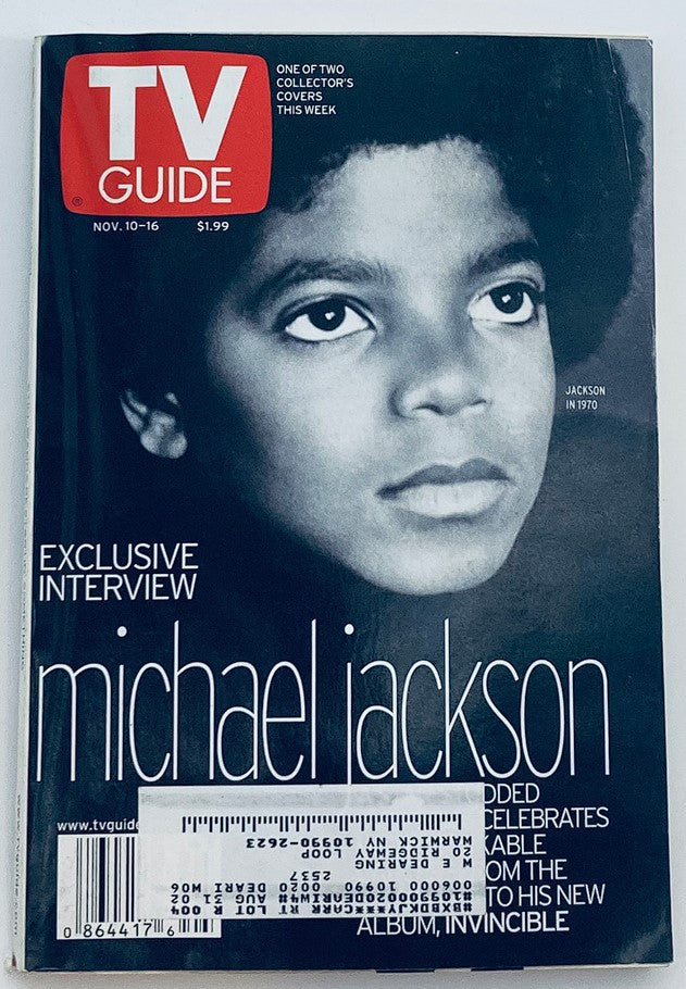 TV Guide Magazine November 10 2001 Michael Jackson in 1970 NY Metro Ed.