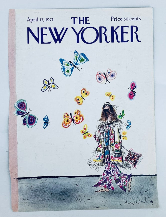 COVER ONLY The New Yorker April 17 1971 Butterflies Lead by Ronald Searle