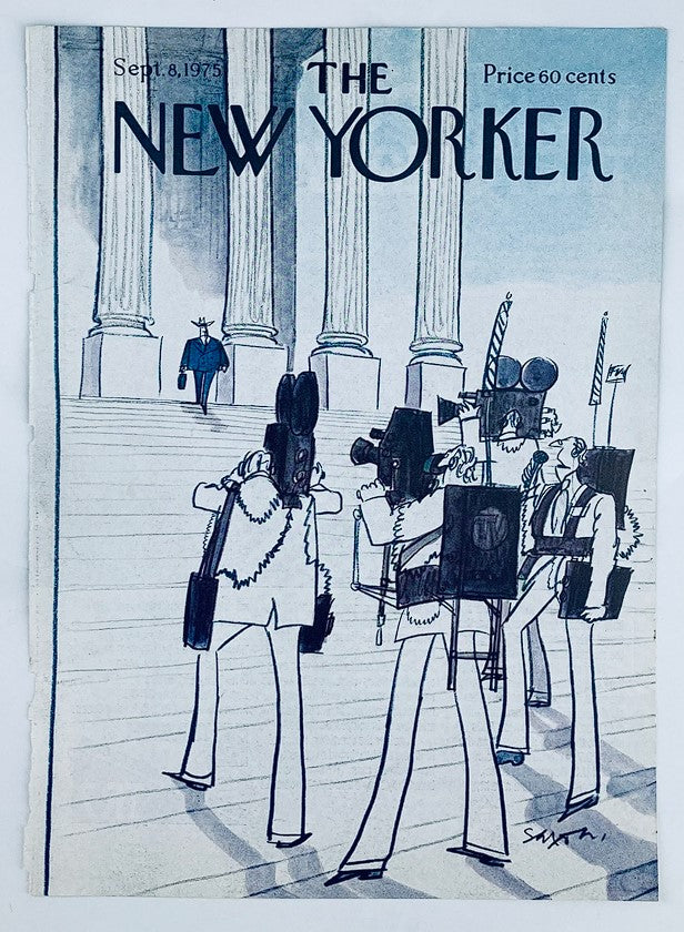 COVER ONLY The New Yorker September 8 1975 News Crew by Charles Saxon No Label