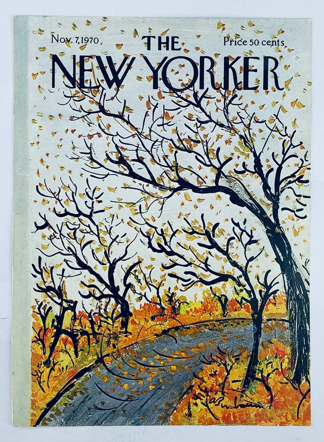 COVER ONLY The New Yorker November 7 1970 Autumn Road by Abe Birnbaum No Label