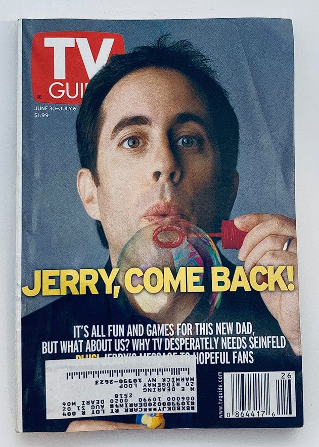 TV Guide Magazine June 30 2001 Jerry Seinfeld Come Back! NY Metro Ed.