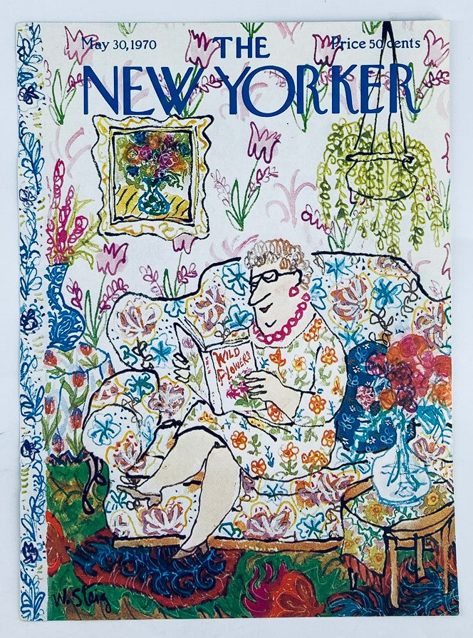 COVER ONLY The New Yorker May 30 1970 Wild Flower Book by William Steig No Label