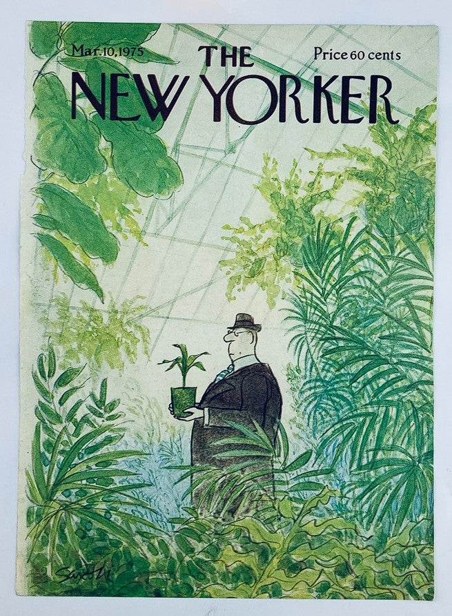 COVER ONLY The New Yorker March 10 1975 Man in the Greenhouse by Charles Saxon