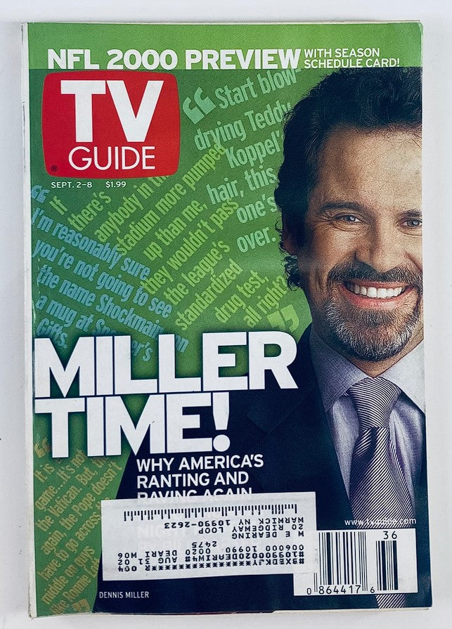 TV Guide Magazine September 2 2000 Dennis Miller NFL Preview NY Metro Ed.