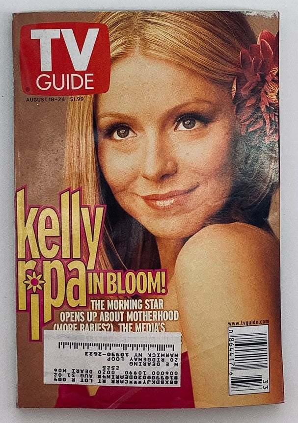 TV Guide Magazine August 18 2001 Kelly Ripa in Bloom NY Metro Ed.