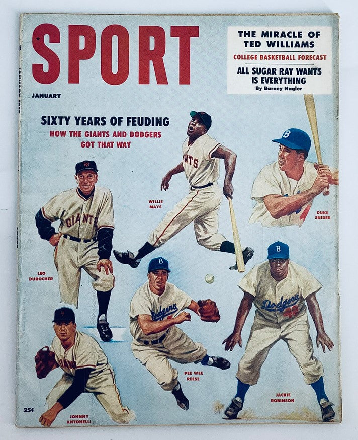 VTG Sport Magazine January 1958 Leo Durocher, Willie Mays No Label