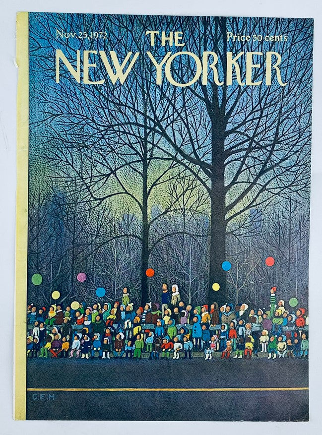 COVER ONLY The New Yorker November 25 1972 Crowd by Charles E. Martin No Label