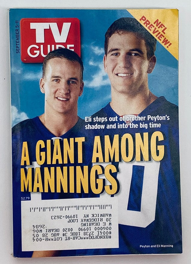 TV Guide Magazine September 5 2004 Eli Manning & Peyton Manning NY Metro Ed.