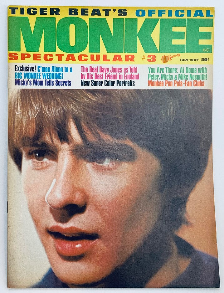 VTG Tiger Beat Magazine July 1967 The Monkees Spectacular #3 No Label