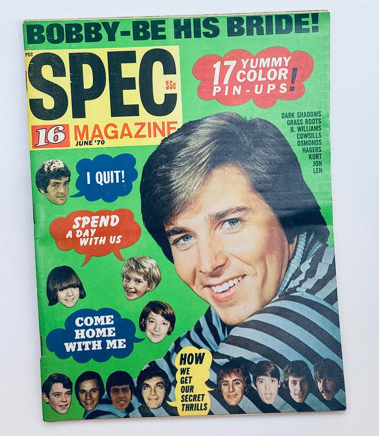 VTG Spec 16 Magazine June 1970 Bobby Sherman, Dark Shadows No Label