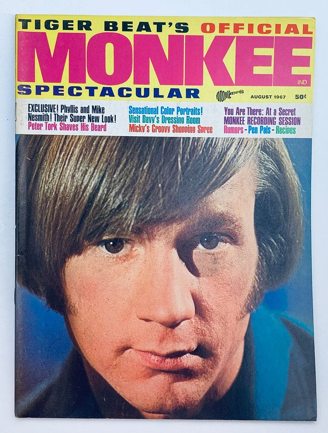 VTG Tiger Beat Magazine Monkee Spectacular August 1967 Peter Tork No Label