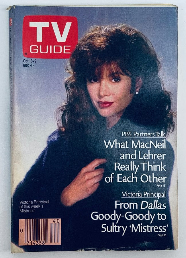 TV Guide Magazine October 3 1987 Victoria Principal NY Metro Ed. No Label